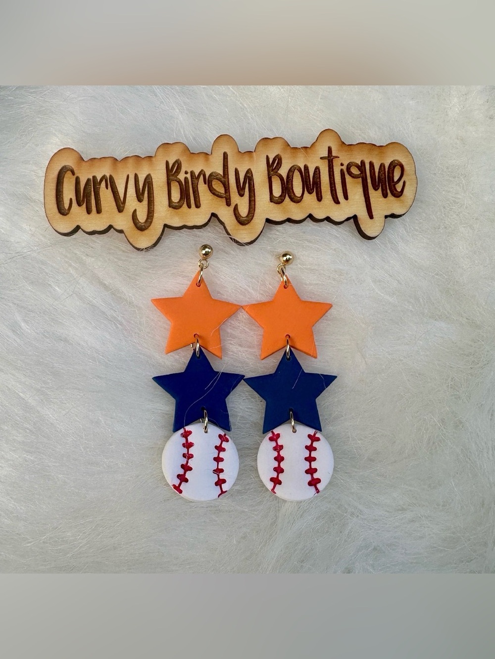 Hypoallergenic Baseball Dangle Earrings